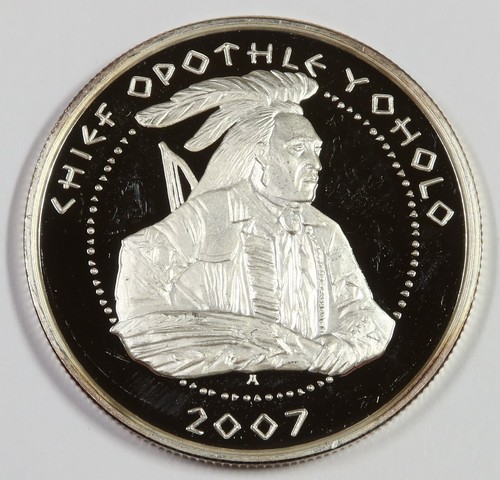 2007 Chief Opothle Yoholo - 1 oz Silver Creek Nation of Indians Round #48500C