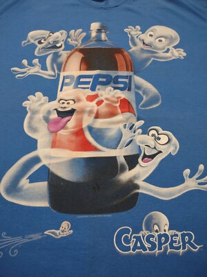 Vintage 90s Casper The Ghost Promo Pepsi T-shirt XL Single Stitch