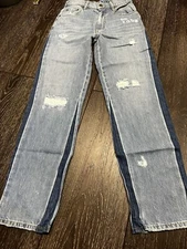 SER.O.YA Maggie bootcut $298 Jeans size 25 distressed mid rise NEW cotton Seroya