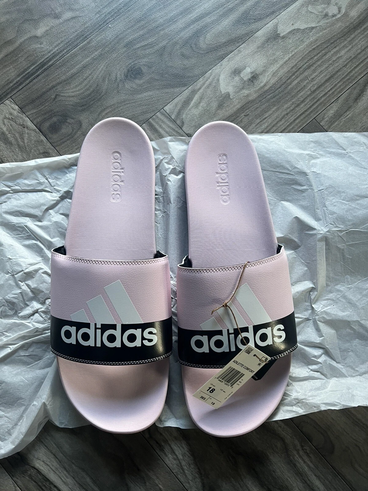 Sandalo Adidas Adilette Comfort rosa bianco originale adulto slide taglia 18