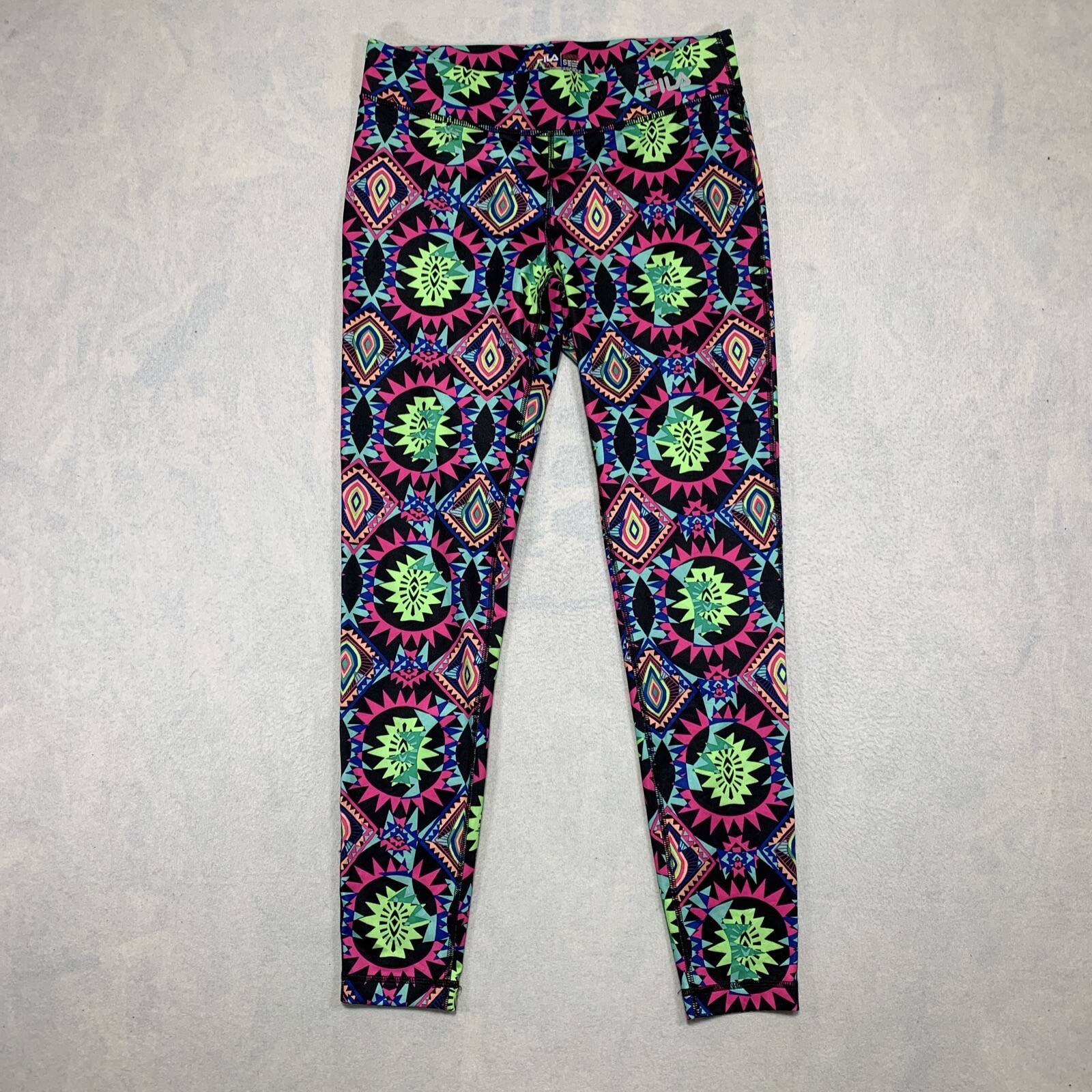 Leggings Corsa Fila Sport Donna Piccoli Multicolore Geometrico Atletico