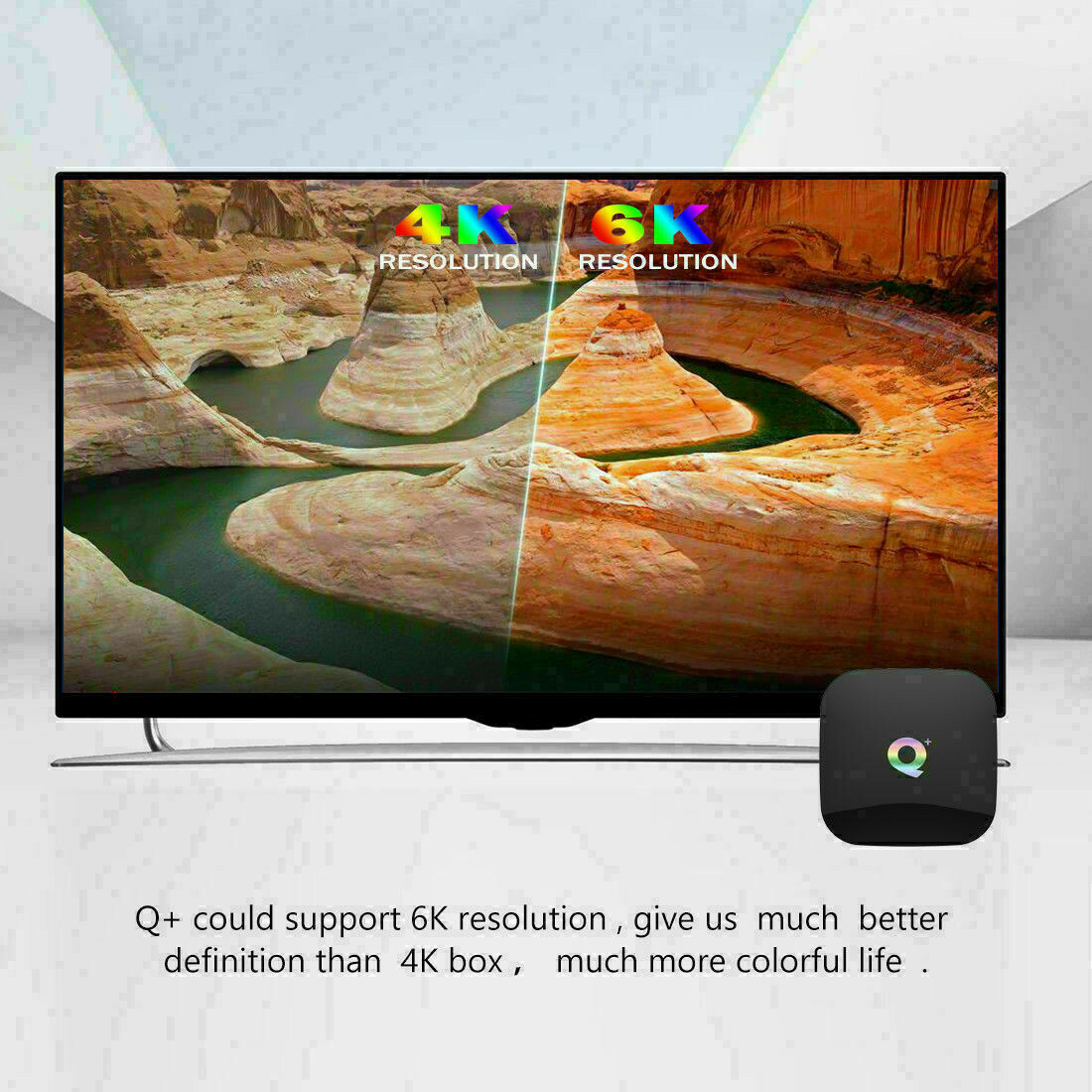 Q Plus 4GB+64GB Android 9.0 Smart TV Set Top Box Wifi USB Mediaplayer 4K Q Plus 4GB+64GB Android 9.0 Smart TV Set Top Box Wifi USB Mediaplayer 4K
