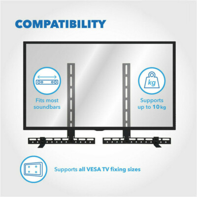 Sound Bar Bracket TV Mount Above Under for Samsung Sony Adjustable Arm 22 Lbs US