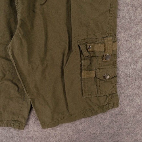 Swiss Cross Shorts Mens 32 Cargo Flat Front Green Mid Rise Casual - Picture 4 of 13