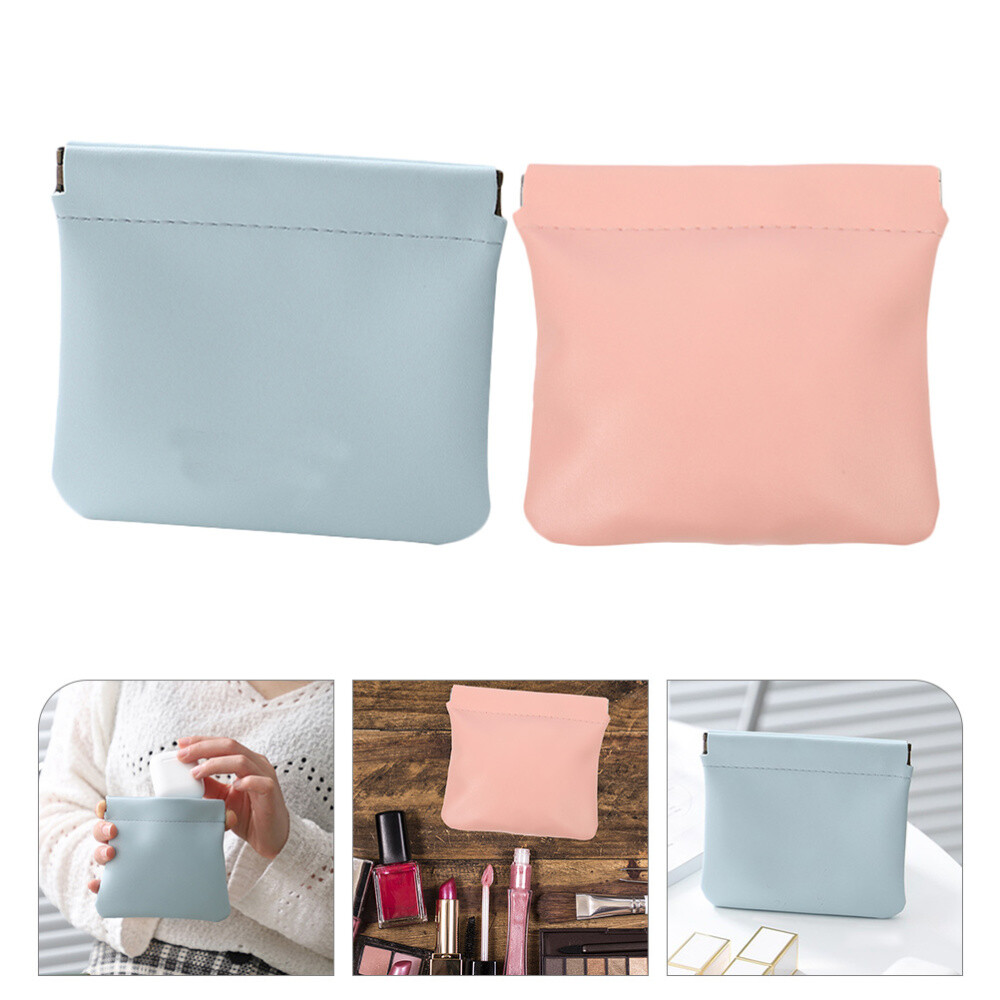 2 Pcs Mini Cosmetic Bag for Purse Small Lipstick Holder Travel Organizer