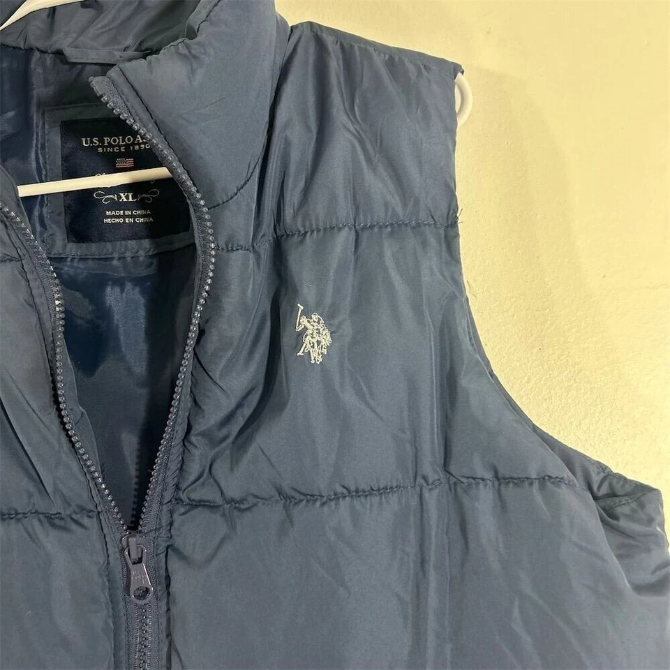 U.S. Polo Assn. Unisex Adults's XL Blue Puffer Vest Casual Zip Up - Image 3 of 4