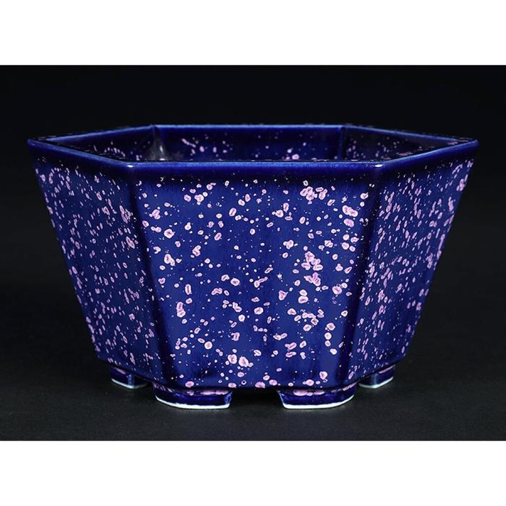 Japanese bonsai pot HEIAN SENZAN Hexagonal shape W13.5cm H8cm