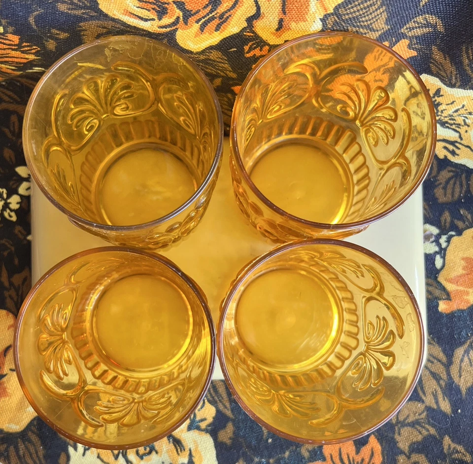 Set Of 5 Acrylic Amber Tumblers Plastic Drinking Cup - Image 4 of 4