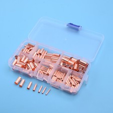 250pcs Copper Tube Butt Connectors Wire Ferrule Cable Crimp Terminal Kit GT1-6mm