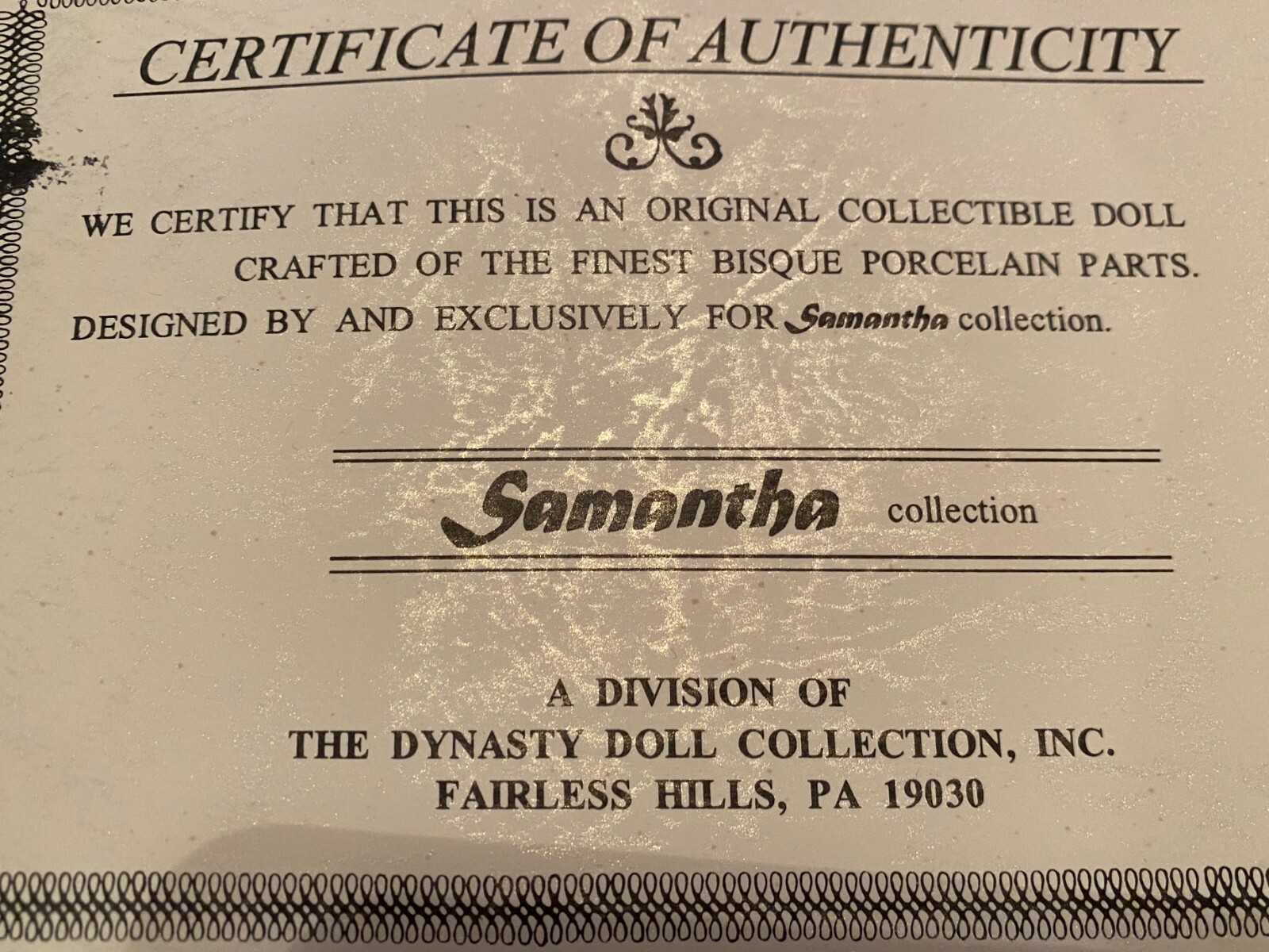 dynasty doll collection samantha