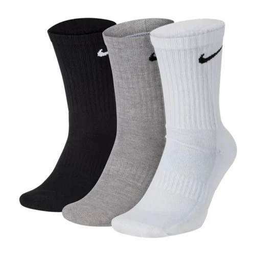 Nike Everyday Cushioned Training Crew Men's Socks 3 Pairs White Black Size S-XL
