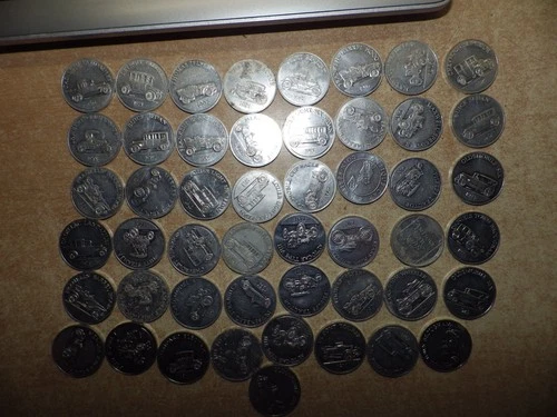 LOT OF 49 VINTAGE SUNOCO CAR AUTOMOBILE ANTIQUE CAR COINS GAS OIL TRANSPORTATION