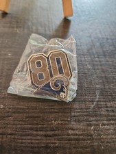 Isaac Bruce Lapel Pin St. Louis Rams Blue Gold Metal NFL Football # 80 Hat Pin