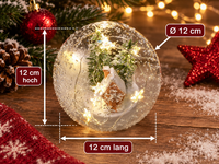 Formano Dekokugel Zuckerhaus 12Cm LED Timer Glas Innen Winterlandschaft