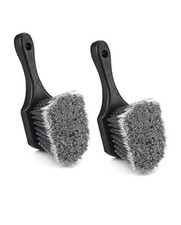 Short Handle Tire and Wheel Brush for Car Rim, Soft Bristles for Gentle