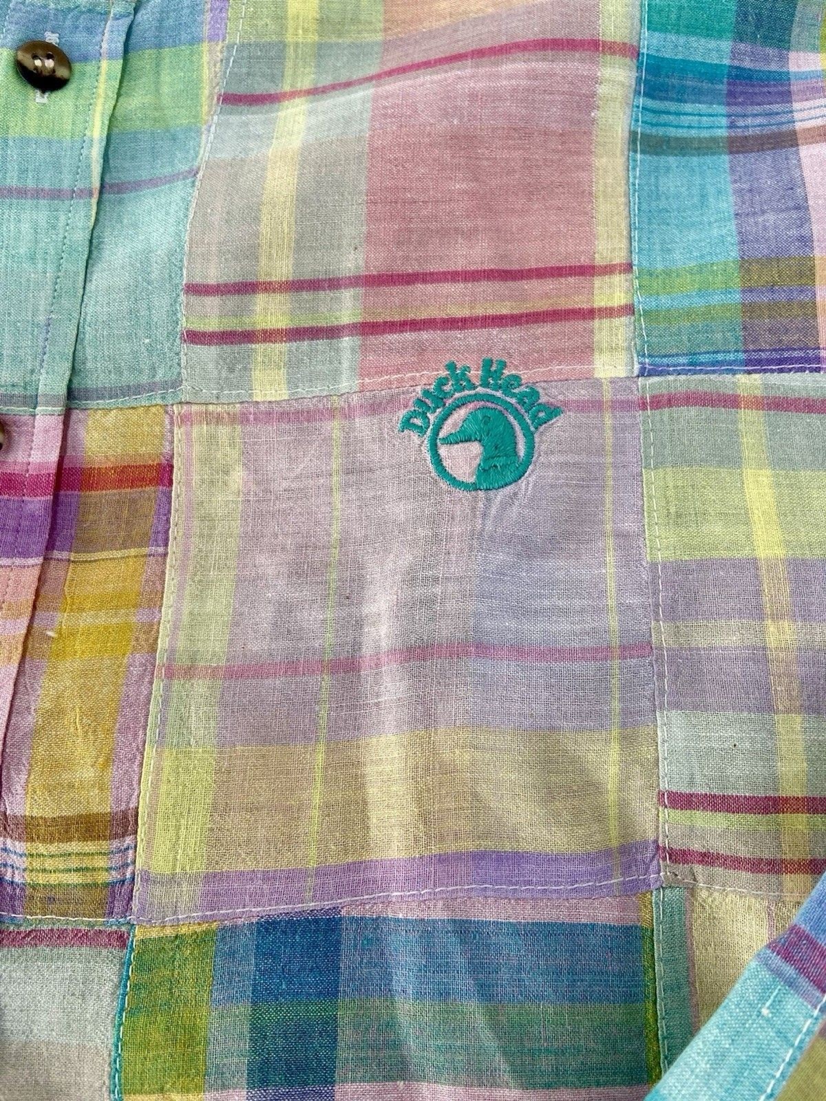 Duck Head Madras Patchwork Button Down Shirt Mens… - image 4