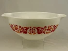 Vintage Pyrex 443 Friendship 2.5 Qt Cinderella Mixing Bowl White Red Orange