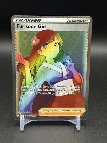 Furisode Girl 205/195 Silver Tempest Rainbow Secret Rare Pokemon TCG