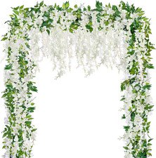 6Pcs 35.4Ft Wisteria Artificial Flower Garland Hanging Flowers for Wedding Arch