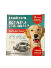 ProElobara Dog Flea & Tick Collar, 4 Collars, Fits Necks 8" - 21", (Gray)