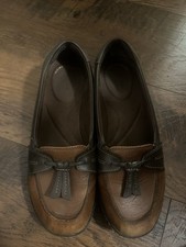 Clarks Ashland Bubble Leather Loafers Brown Tassel Comfy Slip On Womens 6