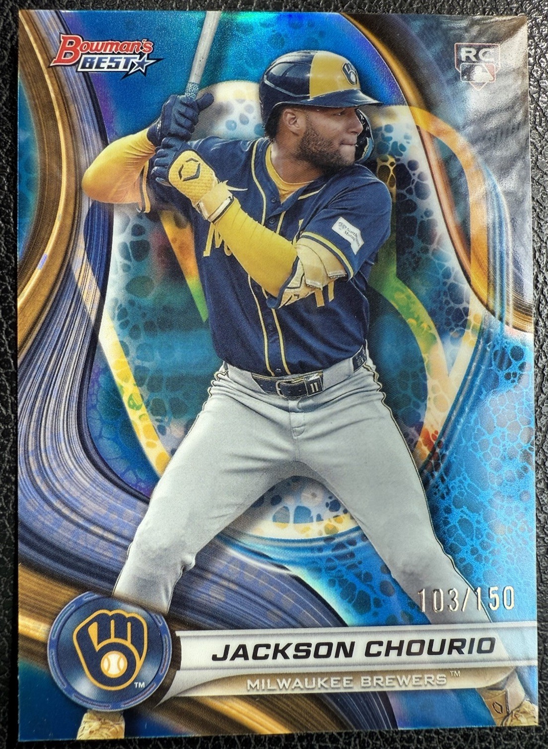 2024 Bowman’s Best Jackson Chourio Rookie /150 Blue RC SP - Milwaukee Brewers 🔥
