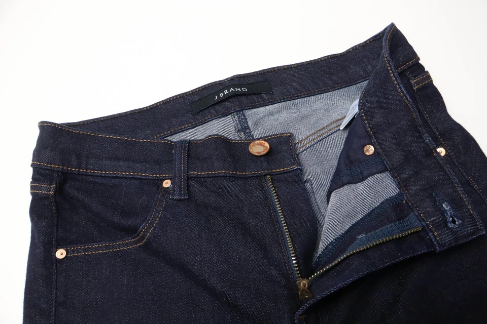 J Brand Maria High Rise Vaqueros de Mujer W25 Azul Oscuro Ajustado Cremallera - Imagen 4 de 4