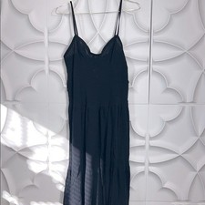 Asos Design scoop tiered trapeze dress black sz 4.  (80)