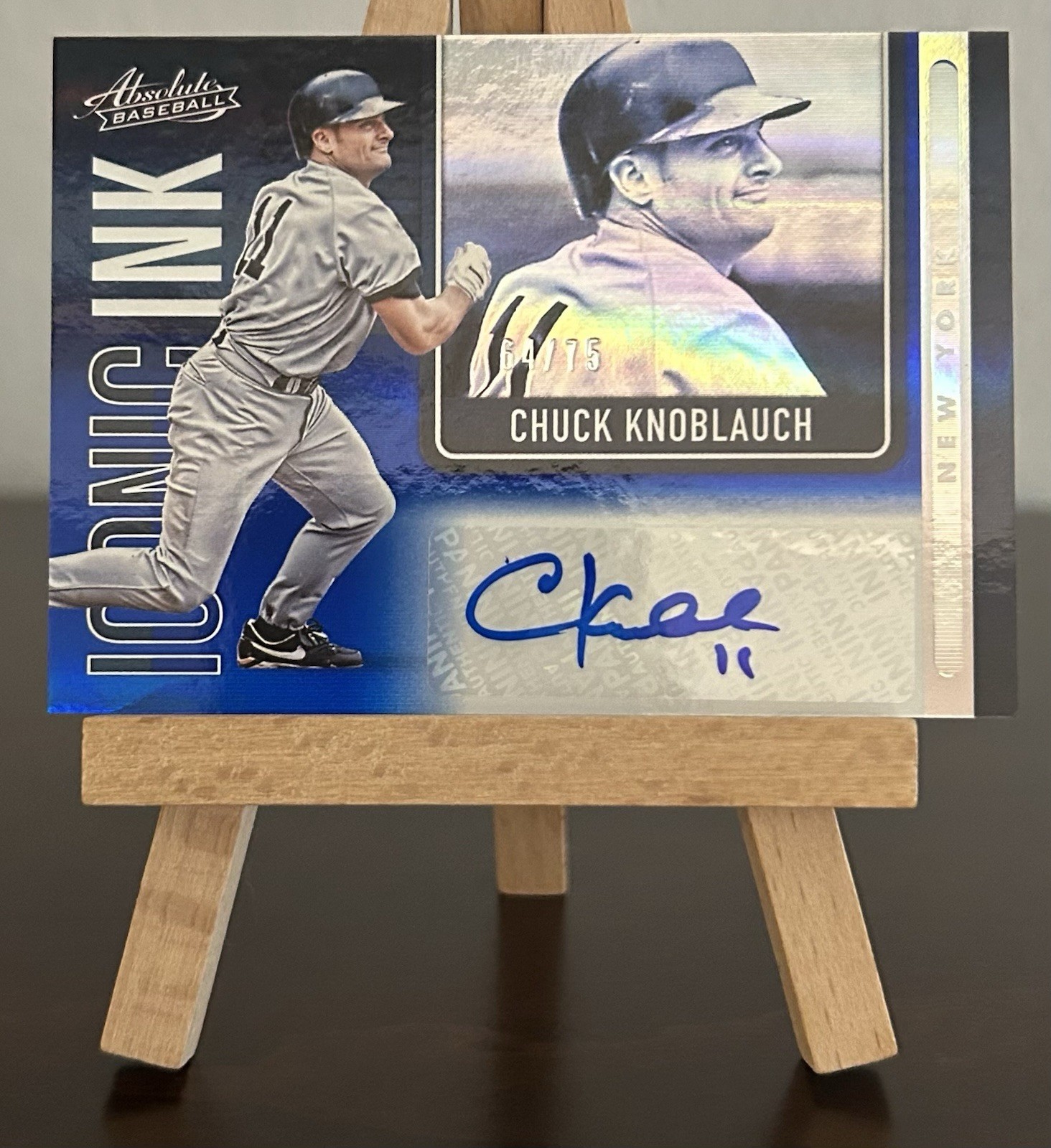 2022 Panini Absolute - Iconic Ink Chuck Knoblauch Spectrum Blue /75 N.Y Yankees