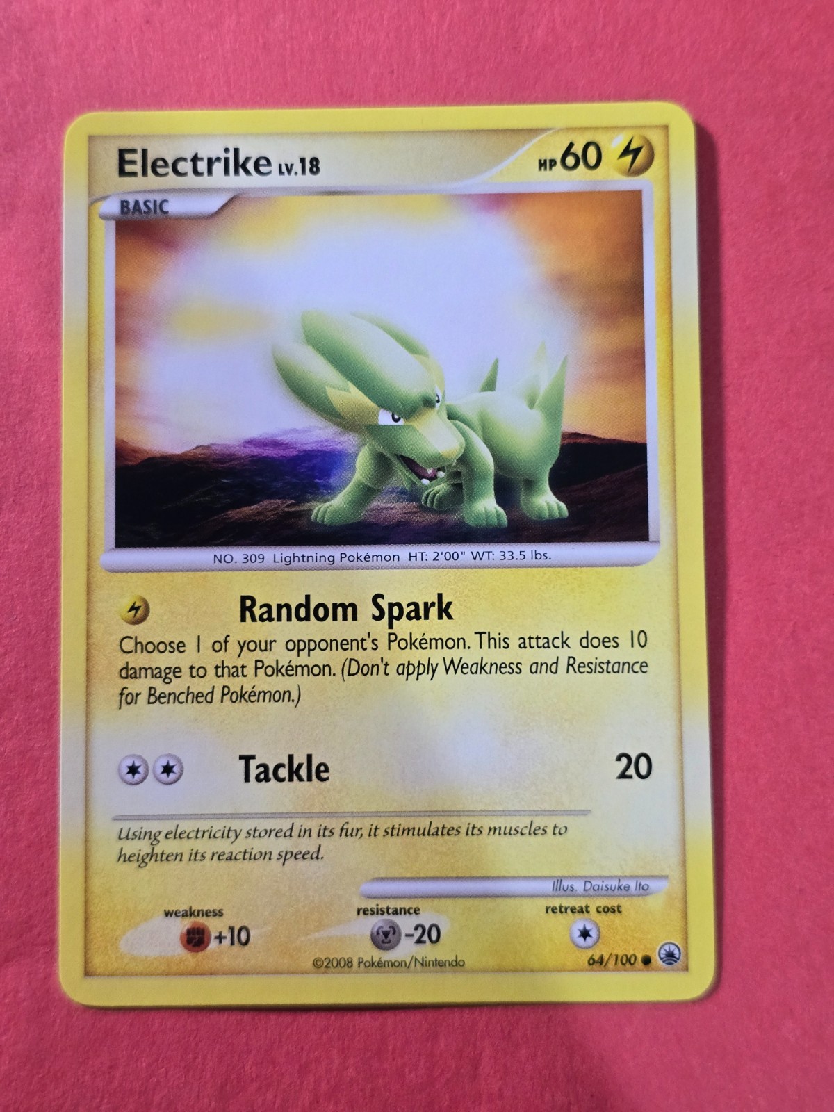 2008 Pokemon Diamond and Pearl Majestic Dawn #64 Electrike, C, NF/H, cd16