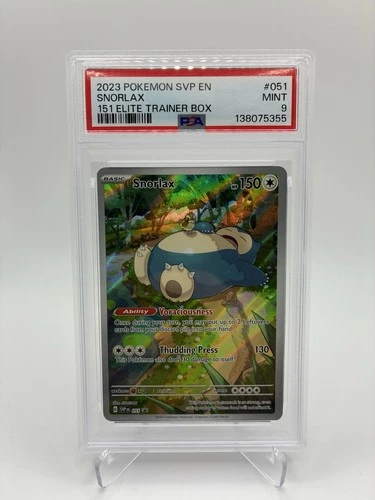 2023 POKEMON SVP EN-SV BLACK STAR PROMO 151 ELITE TRAINER BOX #051 SNORLAX PSA 9