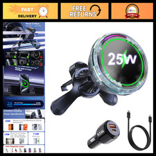 MagSafe Car Mount Charger with Cooling Fan, 25W Fast Magnetic Wireless Charger,