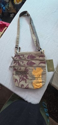 Bungalow Crossbody From Clea Ray. Tan In Color. Repurposed Militay Canvas