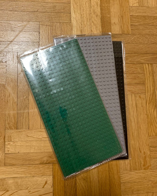 15 Stk. (NEU) Bricks Baseplates - grün, grau, schwarz, sand, 32x16, 16x16, MOC