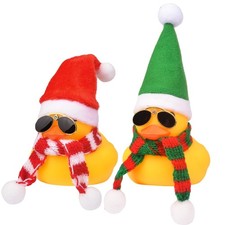 Rubber Duck Car Ornaments, 2 Pack Duck Car Dashboard Decorations for Christma...