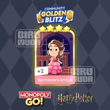 Golden Blitz Hermione's Arrival Monopoly go 4 Star Sticker Fast respond 24/7