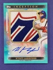 2024 Topps Inception Wyatt Langford Aqua RC JUMBO Patch Auto /50 Texas Rangers