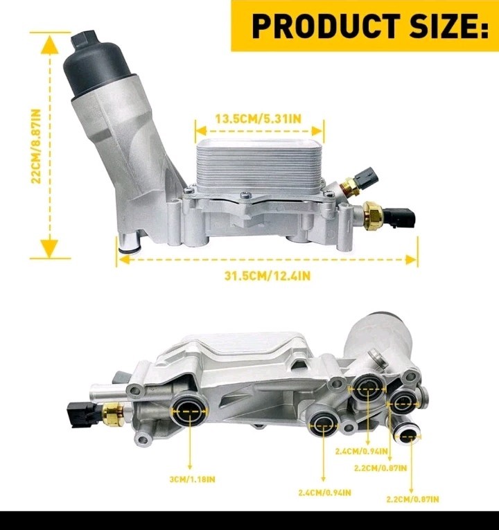Aluminum Engine Oil Cooler Filter Housing for Jeep Dodge Chrysler Ram 3.6L 11-16