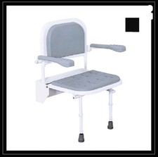 240-00013 Pro Care Folding Shower Seat with Arms and Legs Grey and White New UK