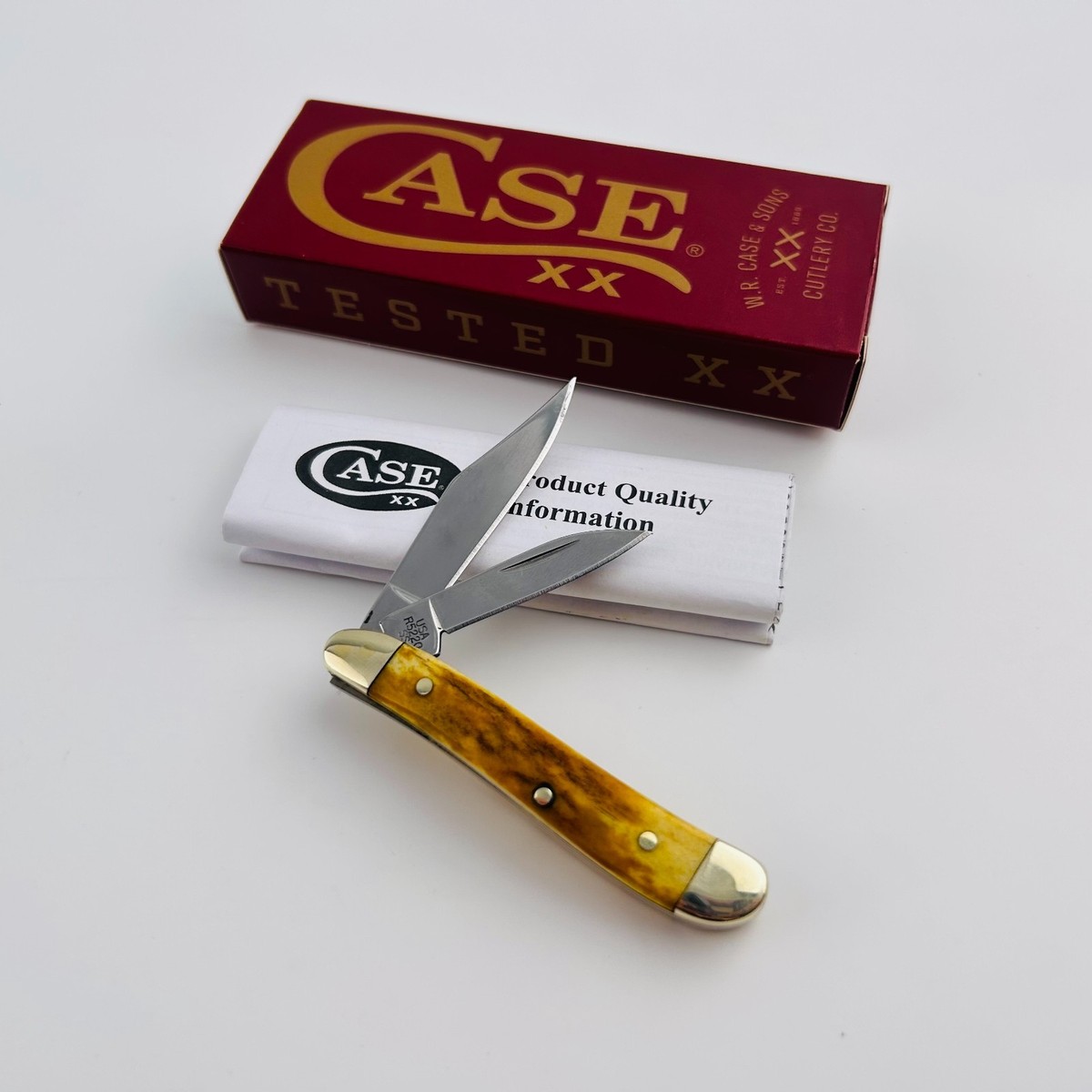 PUMA SPECIAL ストレート刃剃刀 木製ケース付き Case xx Knives Peanut Genuine Sambar Stag Handle Pocket Knife