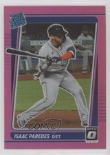 2021 Panini Donruss Optic Rated Rookie Pink Prizm Isaac Paredes #77 0l3d