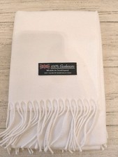 White 100 Cashmere Scarf New In Package 12.5x65 Inches