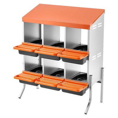 Uimoso Metall-Hühnernest mit 6 Abrollnestern für Geflügel, 795x525x990mm