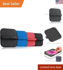 Compact 4 Pack Screen Cleaner Pads with PU Leather Handle - Ideal for Travel