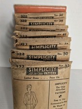 Antique Simplicity Pattern #322 1920s Flapper Dress NOS Unused SZ 36 38 44 46 48