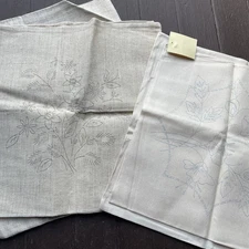 Vintage 1970s Needlepoint Stamped Cloth Pillows Various Sizes Floral New