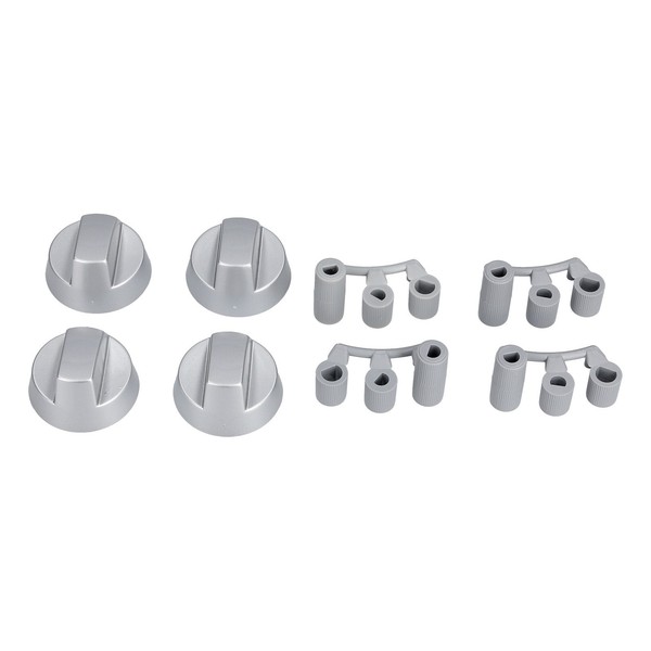 Knebel Drehknopf Set 41MmØ Silber Mit Adaptern Universal Kochfeld Alle Marken-image