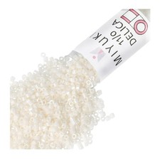 Miyuki Delica DB203 Seed Beads Size 11/0, Opaque Ceylon Cream, 7GM Tube