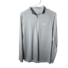 Under Armour Sweatshirt Men's Medium Gray 1/4 Zip Pullover Athletic Lightweight