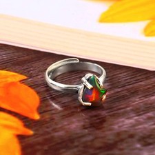 Black Opal Gemstone 925 Sterling Silver Ring Handmade Jewelry Gift For Valentine
